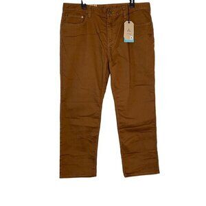 Prana Bridger Jeans Men's Brown Straight Leg Slim Fit Size 38"x28" Hiking Casual